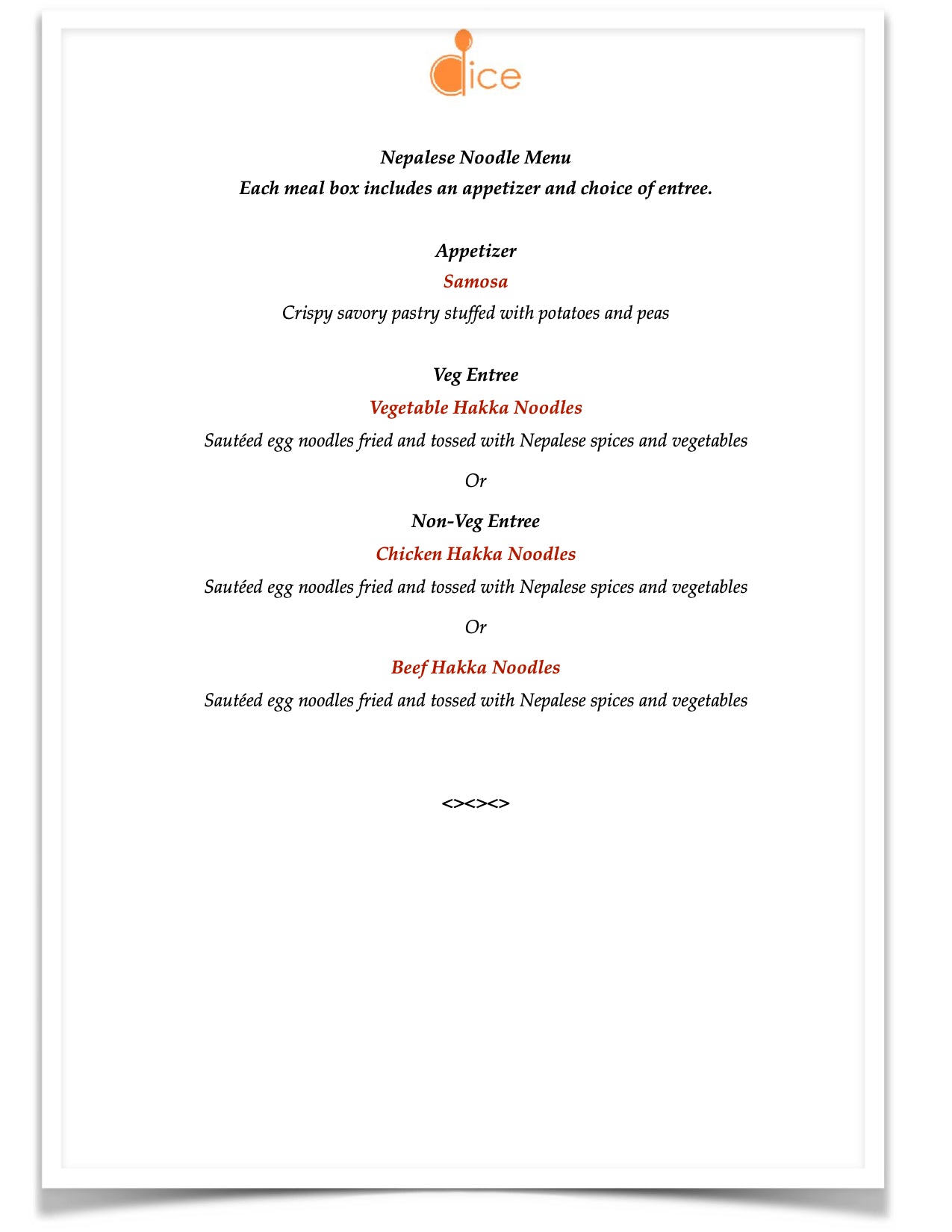 New York Catering - Nepalese Noodle Meal Boxes