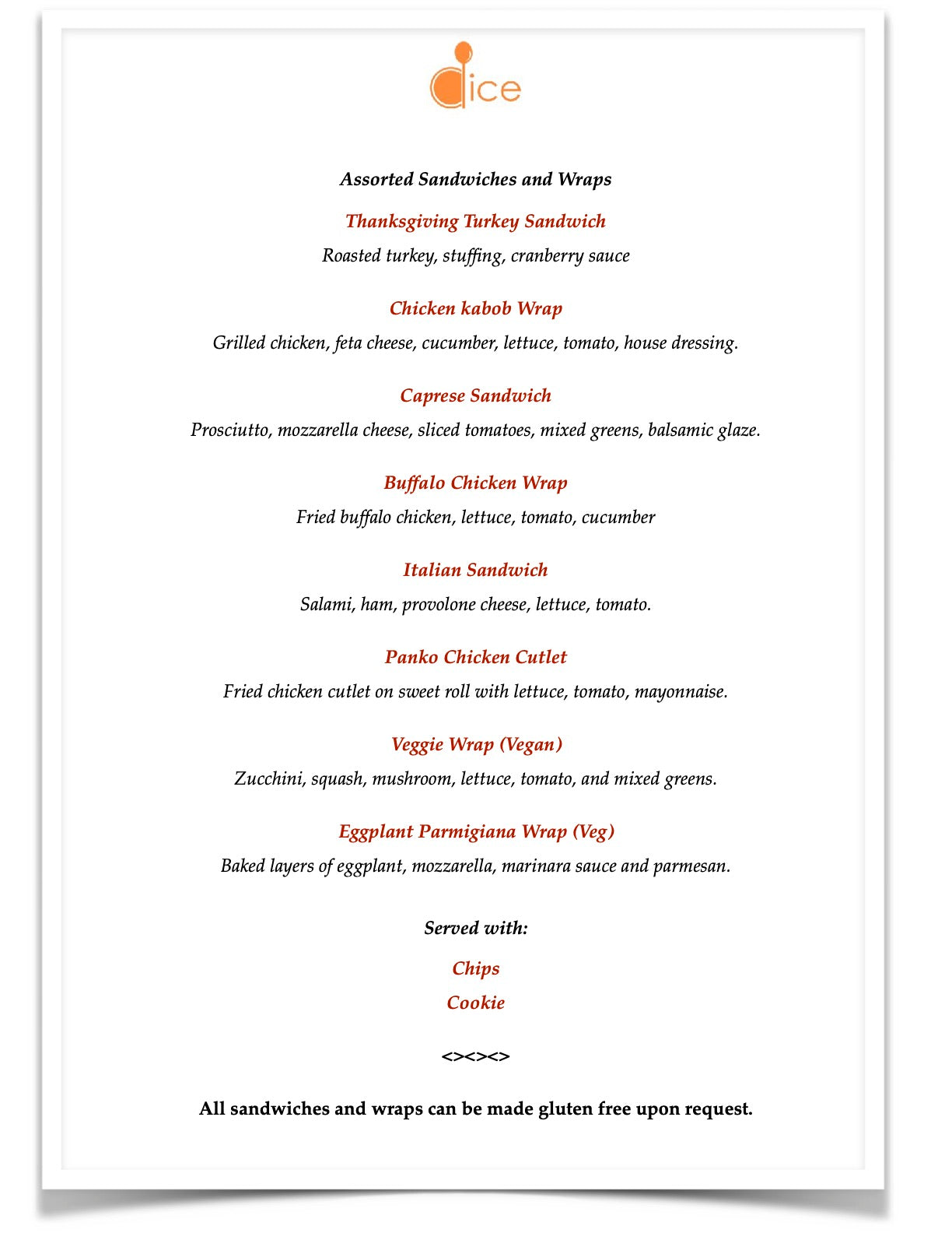 Catering near Boston - Assorted Sandwiches and Wraps