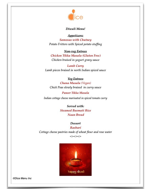 Catering near Boston - Indian Diwali Feast
