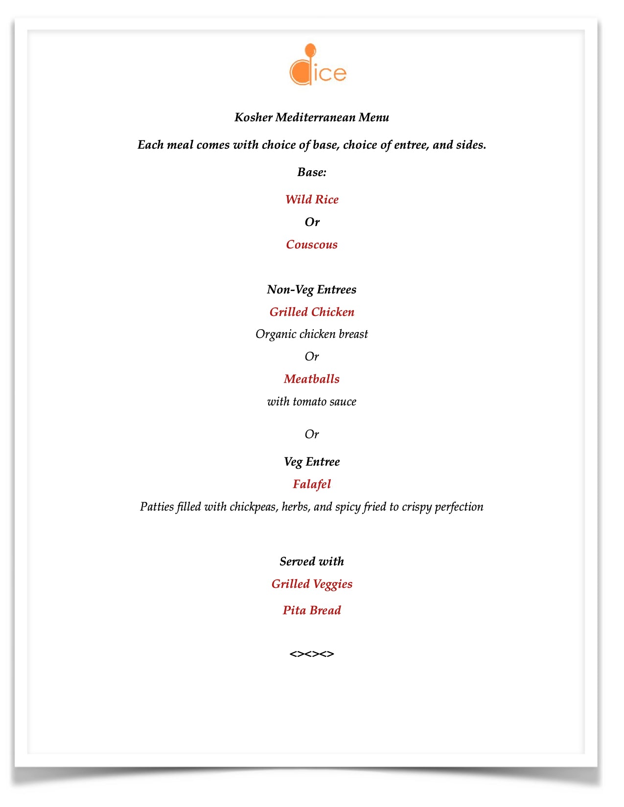 New York Catering - Kosher Mediterranean Meal Boxes