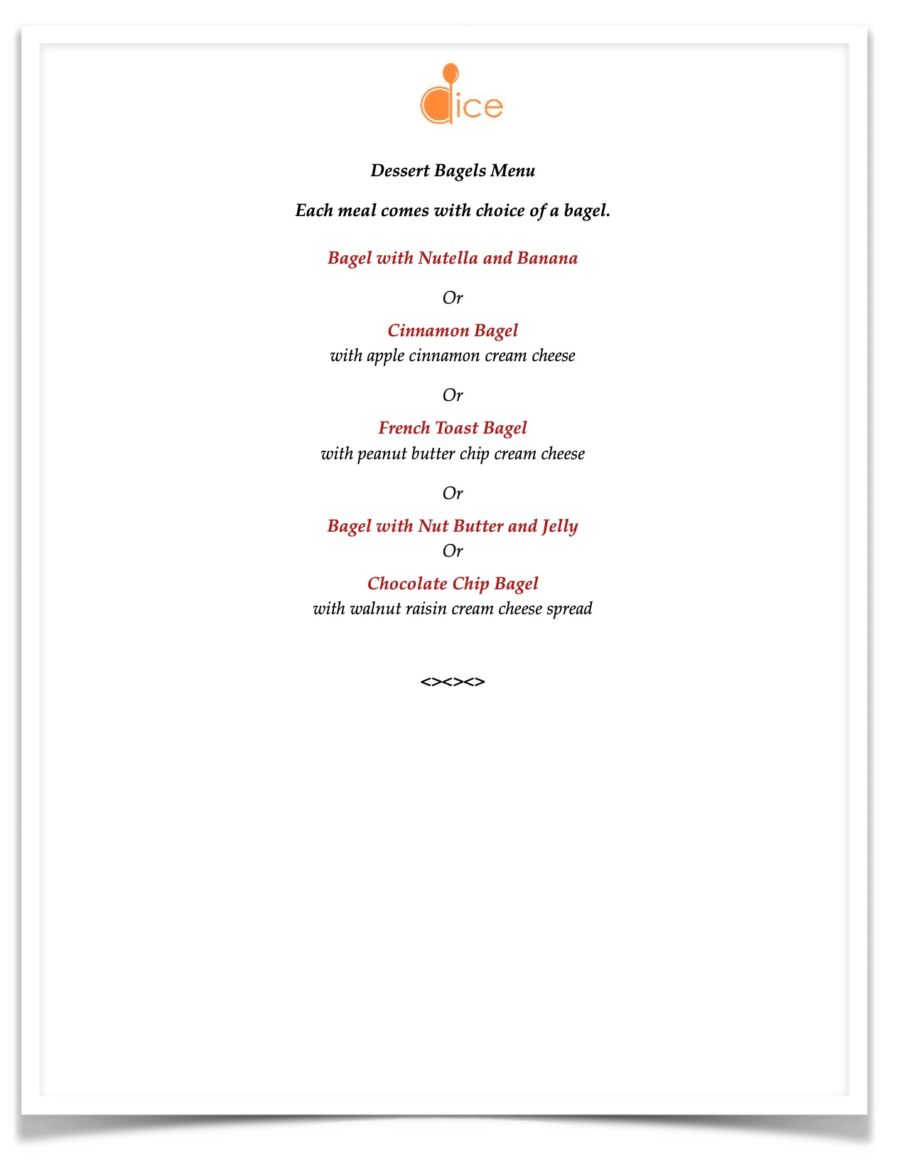 New York Catering - Dessert Bagels
